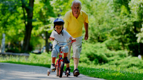 велосипедные прогулки с внучком