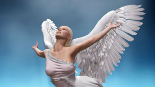 ангел с крыльями в небе во сне